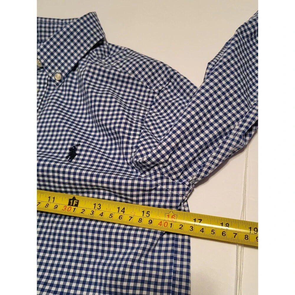 (#16) Polo By Ralph Lauren Blue/ White Long Sleeve Button Down Size M (10-12)
